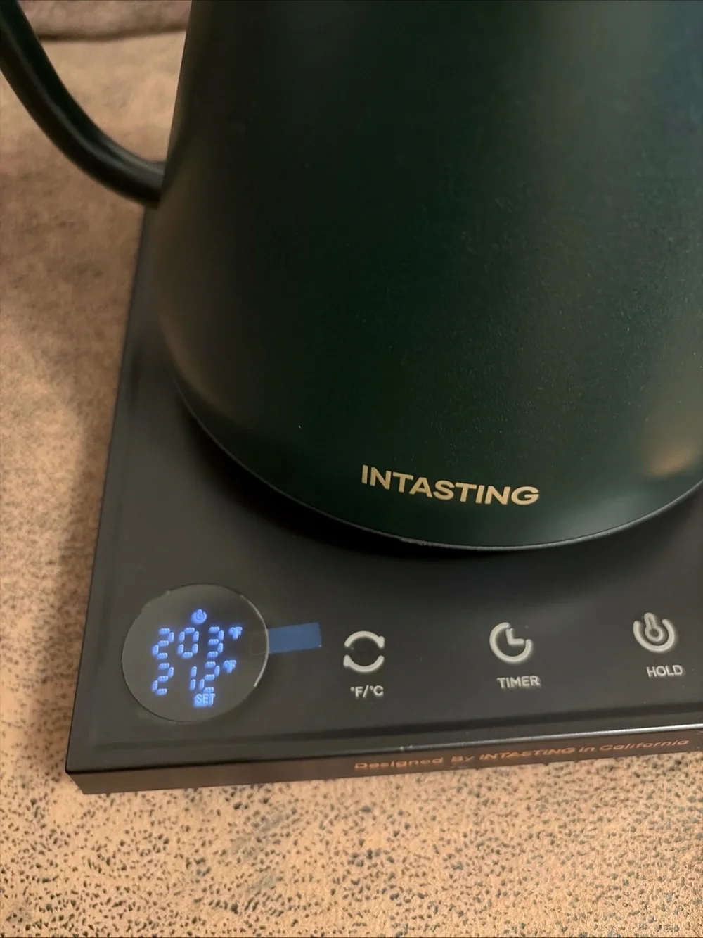 INTASTING Gooseneck Electric Kettle ±1°F Temp Ctrl 0.9L Hunter Green
